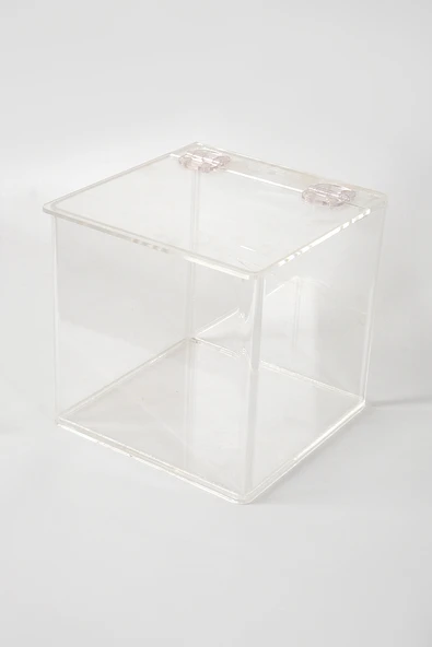 Menteşe Kapaklı Kare Teşhir Kutusu