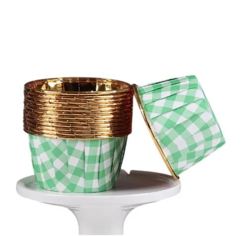 Cupcake/Muffin /Suffle Kek Kapsülü Yeşil Desenli 50 Li ürün görseli