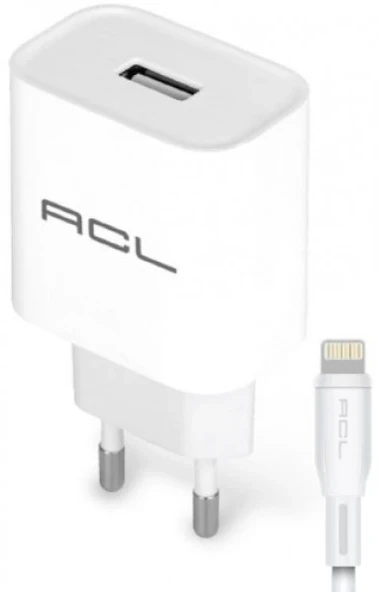 ACL L2 2.1A 10 Watt 1xUSB 1mt Lightning Kablo Seyahat Şarj ürün görseli 1
