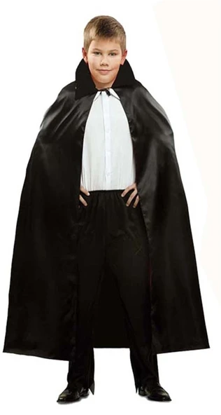 Siyah Renk Yakalı Halloween Pelerini 90 Cm - Resim 3