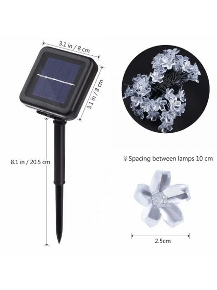 Solar 30 Ledli Çiçekli Günışığı Bahçe Aydınlatma Dekorasyon Güneş Enerjili - Resim 5