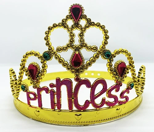 Prenses Yazılı Altın Renk Ayarlanabilir Parti Tacı 60 Cm ürün görseli