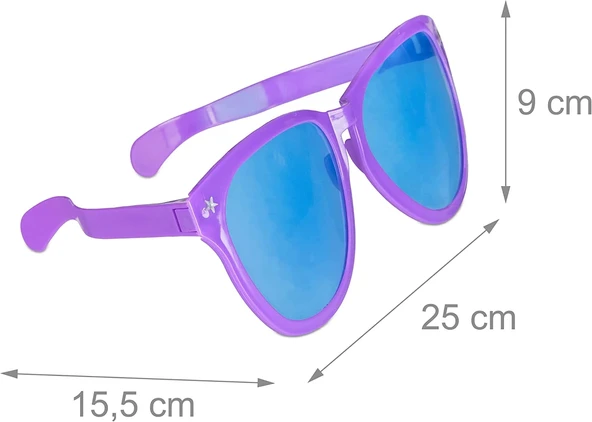 Büyük Parti Gözlüğü Rengarenk 12 Adet 27x9 Cm - Resim 5