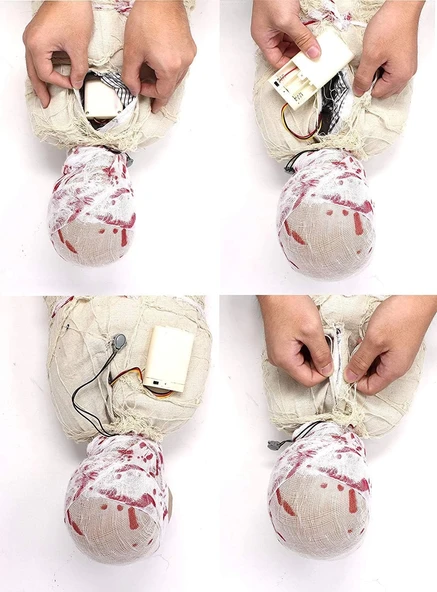 Halloween Sensörlü Işıklı Hareketli Mumya 25x75 Cm - Resim 5