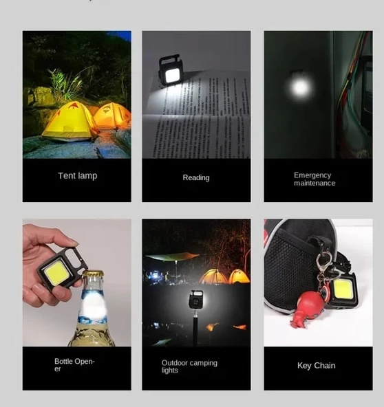 F.20a Mıknatıslı Kamp Feneri El Feneri 800 Lümen 30 Cob - Resim 3