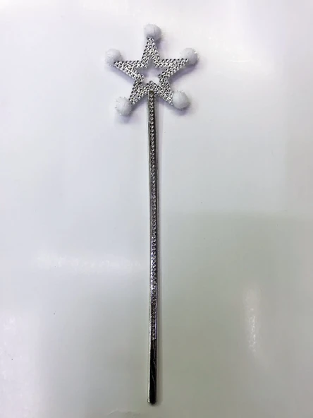 Yıldız Peri Asası Sihirli Değnek Beyaz Ponponlu ürün görseli