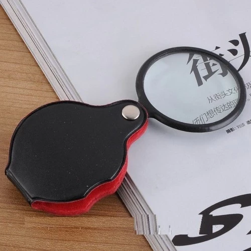 5x50mmmini Büyüteç,cepte Taşınan,optik Lens Katlanabilir Deri Kaplamaxx1051 - Resim 3
