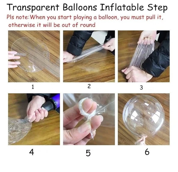 Kırmızı Simli Yuvarlak Şeffaf Balon 24 İnç - Resim 3