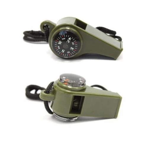 Çok Fonksiyonlu Düdük Pusula,  Kamp Termometre Acil Survival Dişli Düdük - Resim 4