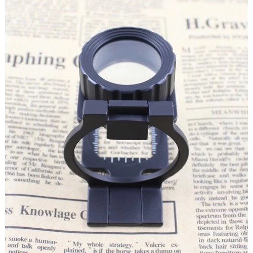 Tekstilciler Için  Kumaş Kontrolü Büyüteç,katlanan, Metal 15x Büyütme - Resim 3