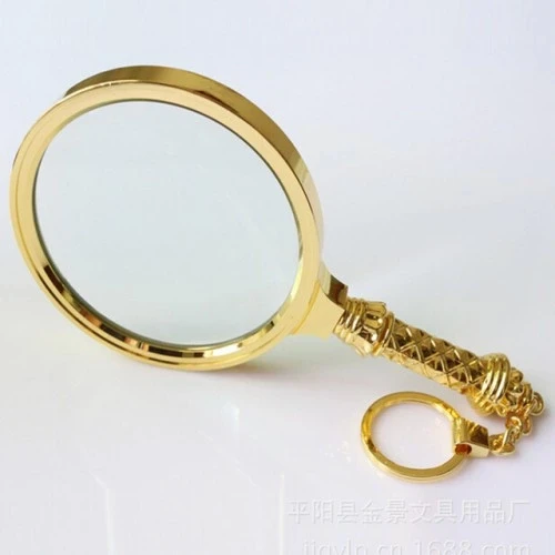 5x90mm Tüm Metal Altın Renkli, Hediye Büyüteç,optik Lensler Ile Çinko Alaşım Metal Çerçeve - Resim 4