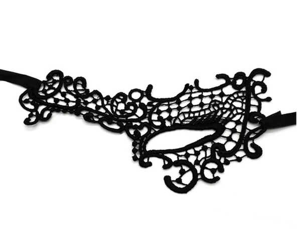 Dantel Tül Malzemeden İmal Sarı Renk Balo Parti Maskesi Venedik - Resim 3