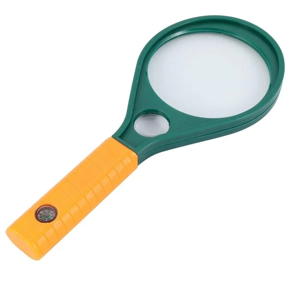 Optik Cam El Büyüteç 65mm 6x 4x Pusulalı Çocuklar Ve Yetişkinler Mg89075 - Resim 4