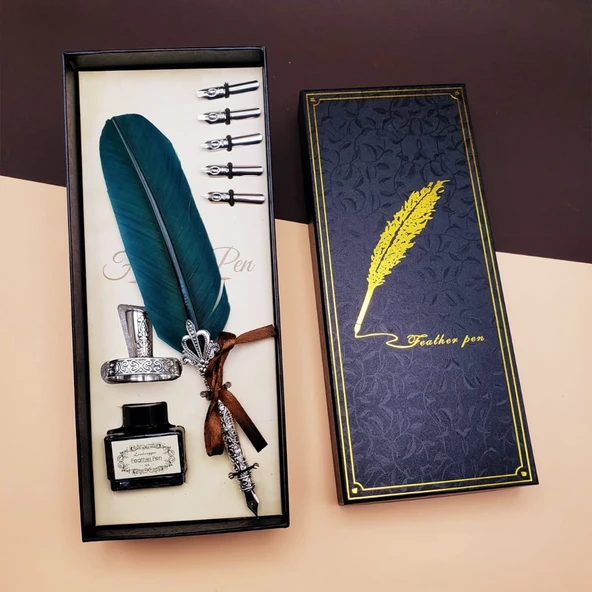 Masaüstü Tüylü Divit Kalem Seti ürün görseli