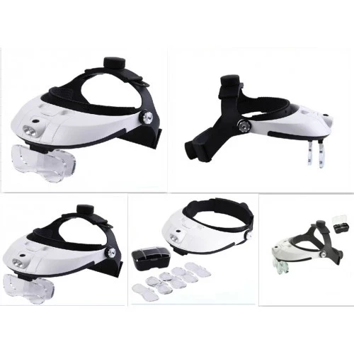 5 Mercekli Çok Fonksiyonlu, Başlık Tip Işıklı Büyüteç 81001h - Resim 5