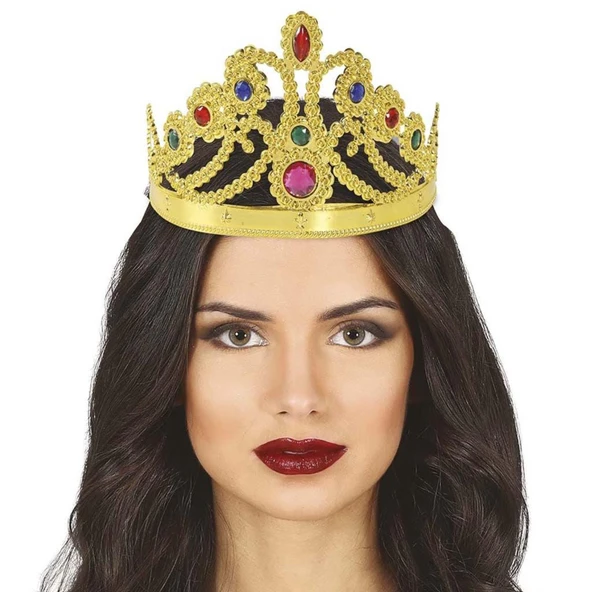 Altın Renk Plastik Prenses Tacı Kraliçe Tacı 60 Cm - Resim 2