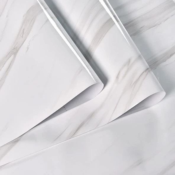 Açık Mermer Desenli Yapışkanlı Kaplama Kağıdı  Büyük Boy 5 Metre - Resim 3