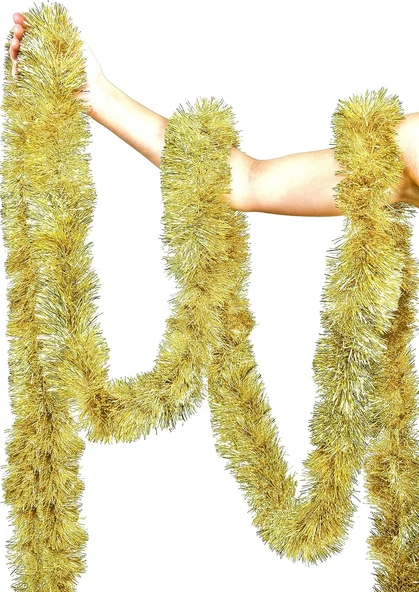 Parti İçin Mega Kalın Sim Süs 2 Metre Uzunluk 10 Cm Genişlik Altın İthal - Resim 2