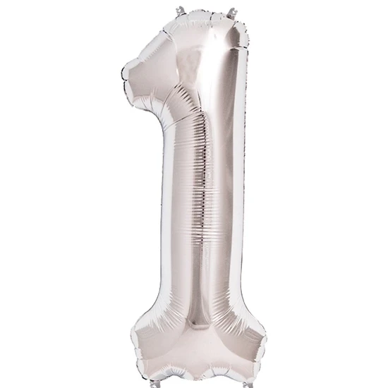 1 Rakam Folyo Balon Gümüş  40 İnç ürün görseli
