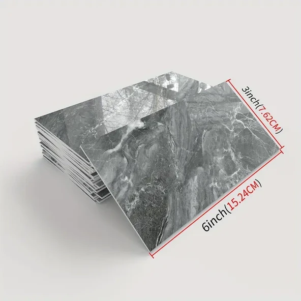 Gri Mermer Desenli Alüminyum Plastik Duvar Sticker - Resim 2