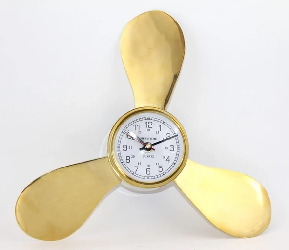 Pirinç Duvara Asmalı Pervane Tasarımı Saat Ksk2057 ürün görseli