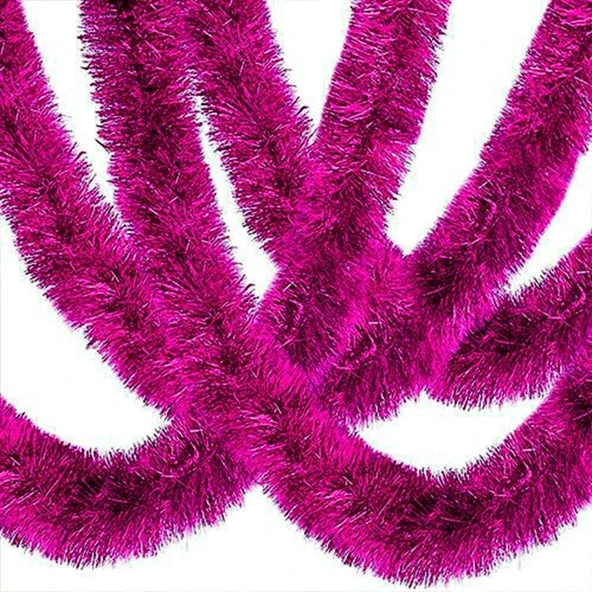Parti İçin Mega Kalın Sim Süs 2 Metre Uzunluk 10 Cm Genişlik Fuşya İthal - Resim 2