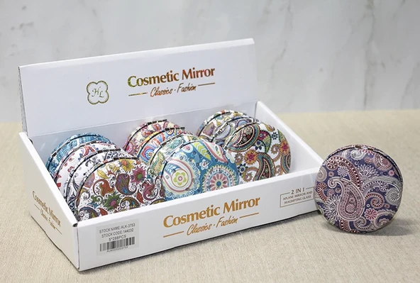 Taşlı Yuvarlak El Aynası Kalın Alk3753 ürün görseli