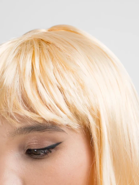 Platin Altın Dore Renk Uzun Düz Parti Peruğu - Resim 4