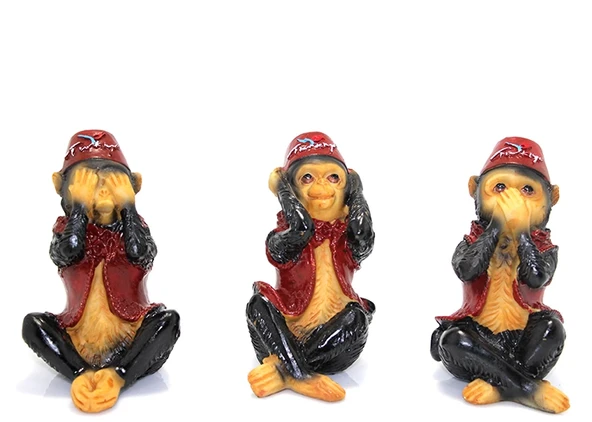 3'lü Polyester Maymun Seti ürün görseli