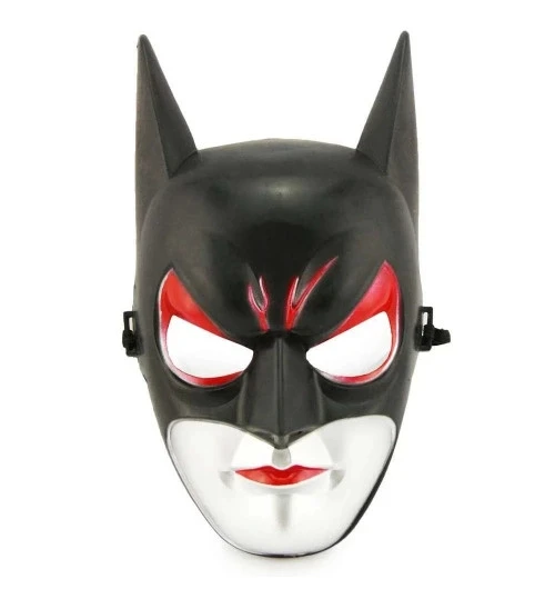 Kırmızı Gözlü Siyah Batman Maske - Lastikli Batgirl Maskesi 28x17 Cm - Resim 2