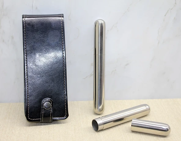 Deri Kılıflı İkili Paslanmaz Çelik  Tüpü Alk3890 ürün görseli