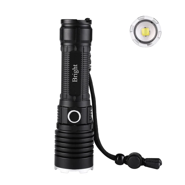 Bright Ght-5761 Xp90 Led 3 Mod Zoomlu Yağmur Suyu Geçirmez Şarjlı El Feneri 26650 Pilli ürün görseli