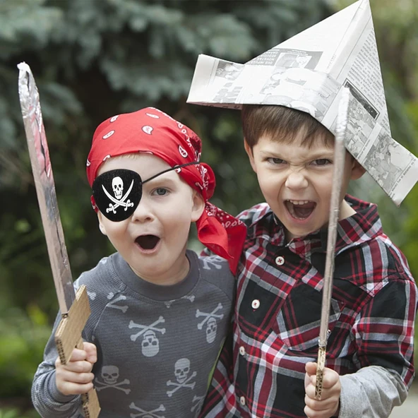 İthal Vinleks Deri Korsan Göz Bandı - Lastikli  Yumuşak - Resim 2