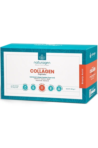 Collagen Beauty 30'lu Saşe Şeftali Aromalı Tip 1 & Tip 3 - 8.000 Mg Hidrolize Toz Kolajen ürün görseli