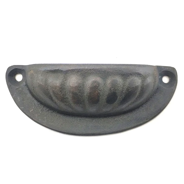 Antika Tarz Dekoratif Pirinç İstiridye Tas Mobilya Kulbu - 37x87 Mm, Oksit ürün görseli