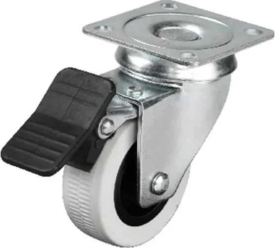 334 - 50x20 Mm Çift Bilyalı Tablalı Frenli Teker 4 Adet ürün görseli