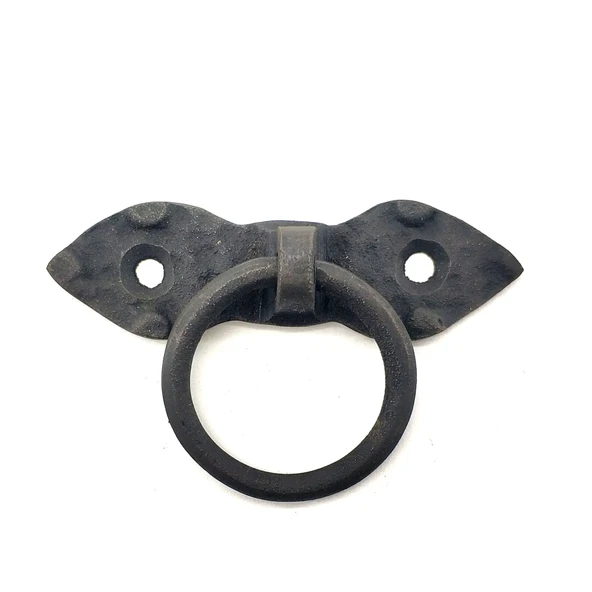 Antika Tarz Dekoratif Pirinç Yaprak Mobilya Kulbu, Kapı Kilit Halkası - 80 Mm, Oksit ürün görseli