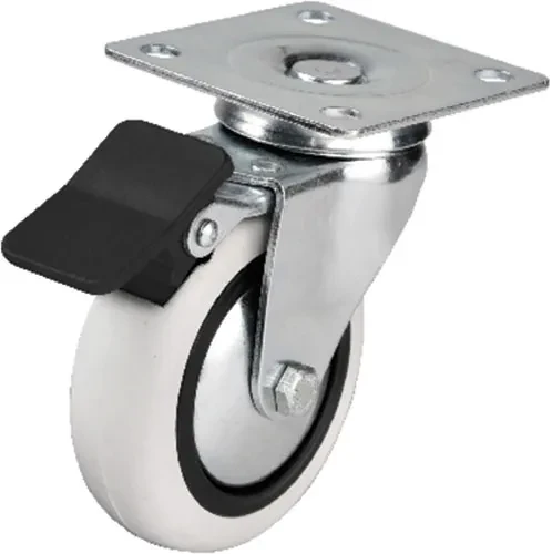 353 - 75x25 Mm Pvc Makaralı Tablalı Frenli Teker 4 Adet ürün görseli