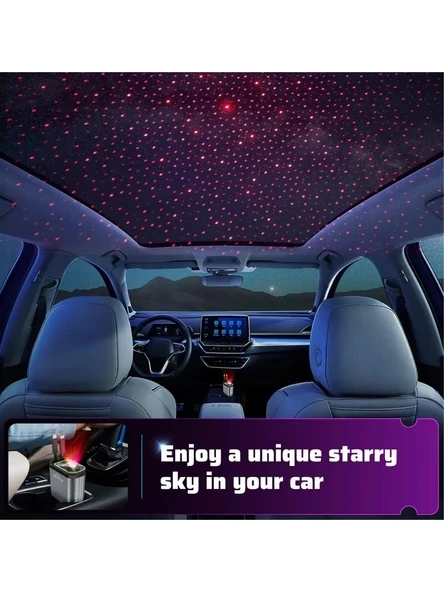 ACL ACC-01 66W 3.4A, 4in1 Geri Çekilebilir Kablolu Yıldız Tavan, RGB A+C Portlu Araç İçi Şarj - Resim 5