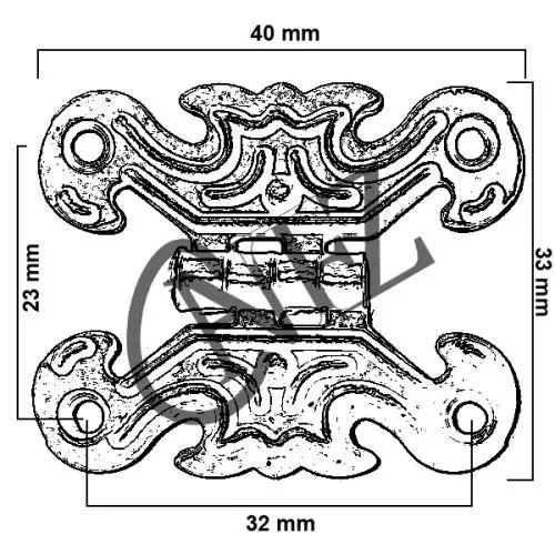 Dekoratif Sac Kelebek Menteşe - Küçük, Eskitme, 1 Adet - Resim 2