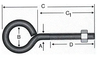 Kapalı Metrik Kanca M5 / 21x80 - 100 Adet - Resim 2