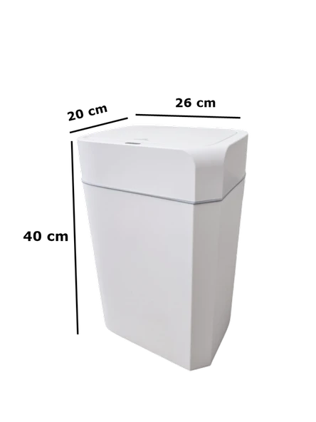 Sensörlü Otomatik Plastik Çöp Kovası 18 Litre + Deterjan Hazneli Silikon Klozet Fırçası - Resim 2