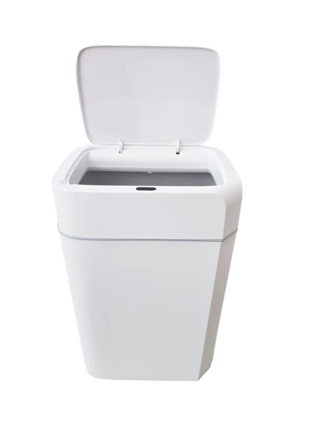 Sensörlü Otomatik Plastik Çöp Kovası 18 Litre + Deterjan Hazneli Silikon Klozet Fırçası - Resim 4