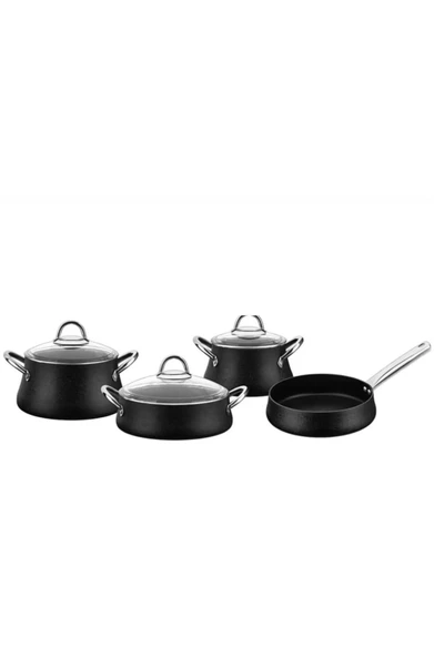 Chef Rubenıs Bestcook Luxury 7 Parça Tencere Seti Siyah Rc100