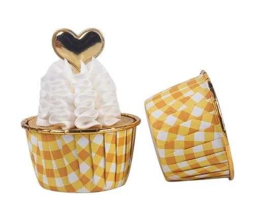 Cupcake/Muffin /Suffle Kek Kapsülü Turuncu Desenli 50 Li ürün görseli