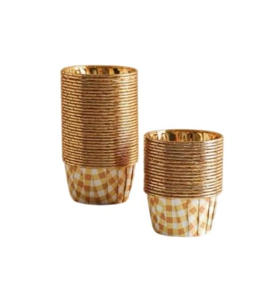 Cupcake/Muffin /Suffle Kek Kapsülü Turuncu Desenli 50 Li - Resim 3