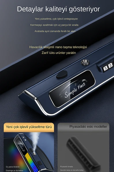 QASUL Çok Fonksiyonlu Akıllı Sprey Araba Koku Geçici Park Numaratör  Araba Ortam Işığı İç Süslemeleri 2 ADET KOKU HEDİYELİ - 7