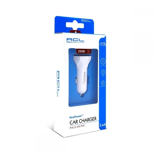 ACL AC-88 2.4A, 10W 2xUSB Araç içi Şarj Başlığı Araç İçi Şarj - Resim 3