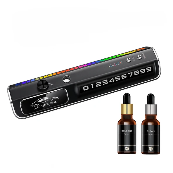 QASUL Çok Fonksiyonlu Akıllı Sprey Araba Koku Geçici Park Numaratör  Araba Ortam Işığı İç Süslemeleri 2 ADET KOKU HEDİYELİ