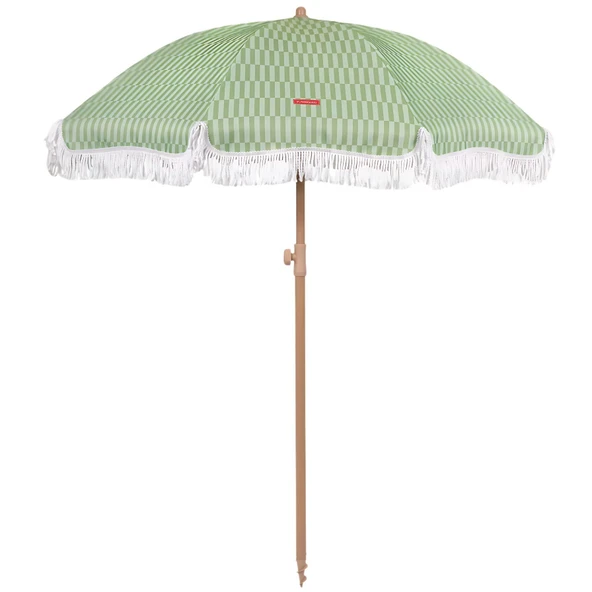 CARAMEL-CIZGILI YESIL SEMSIYE PUSKULLU